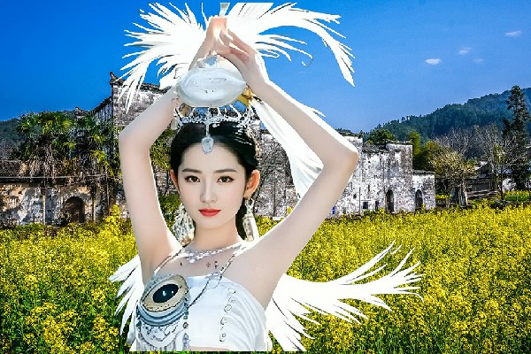 茹语文获取平背乡天艺舞姿领舞，她笑起来真好看