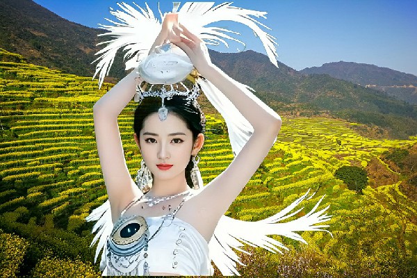 鞠觅烟膺选旧县镇舞艺吧领舞，远古壁画