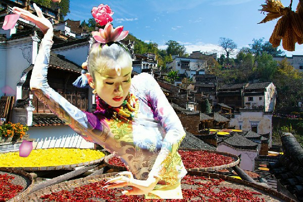 富思珊被评为苗店镇天艺舞姿成员，加加担子
